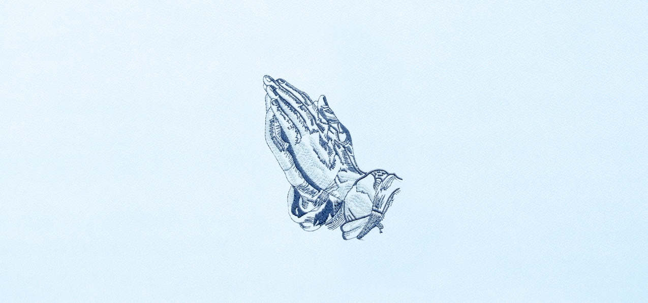 Praying Hands Blue